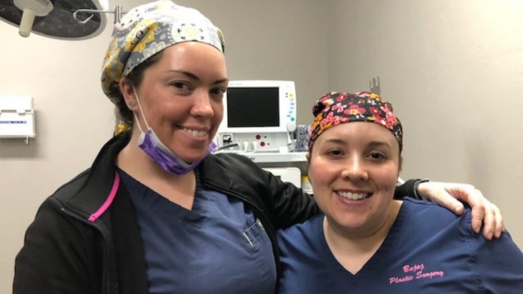 Two women on Dr. Bajaj's staff